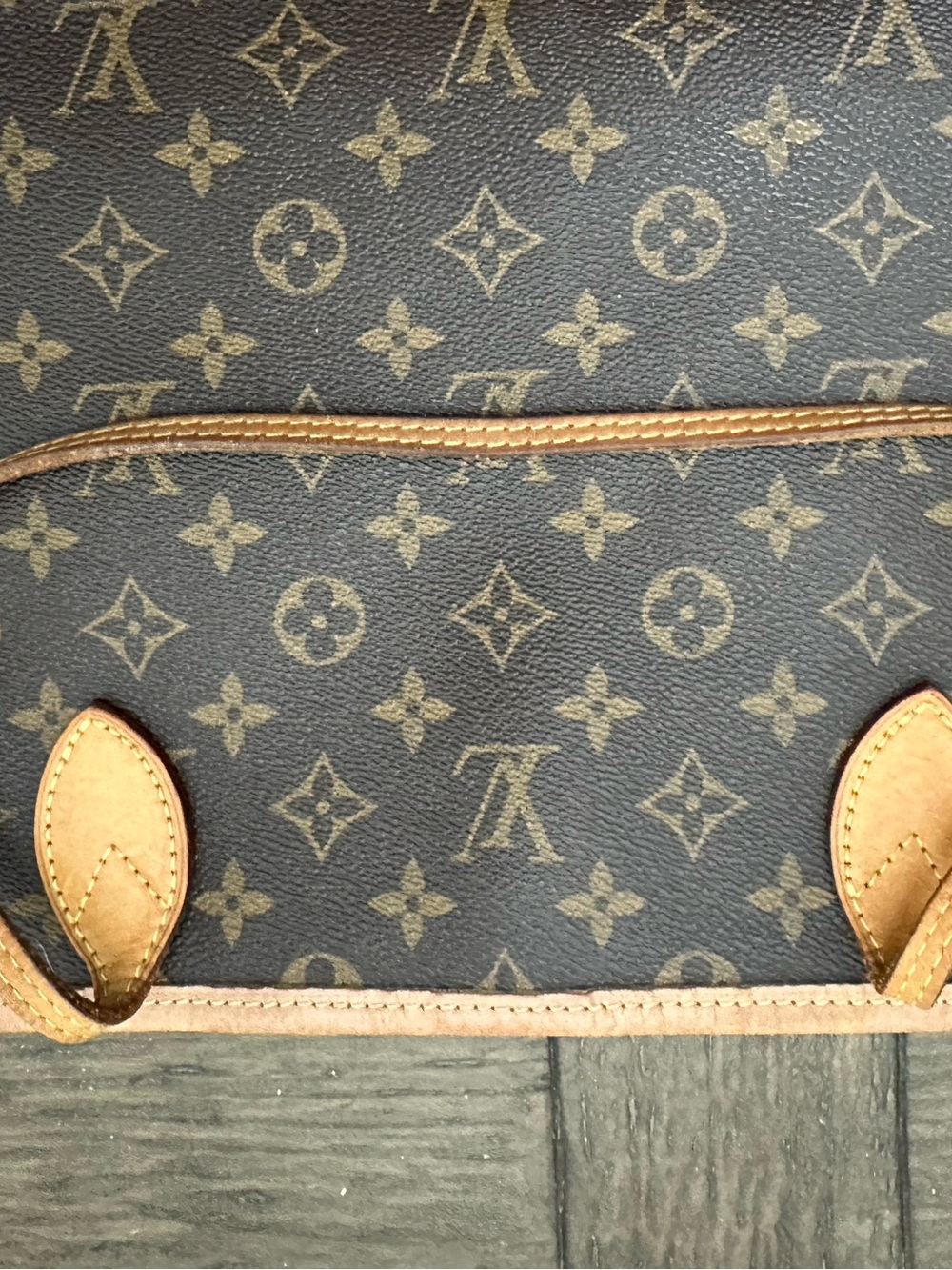 Louis Vuitton Neverfull Canvas Tote with Matching Pouch - Brown & Tan - Picture 7 of 15